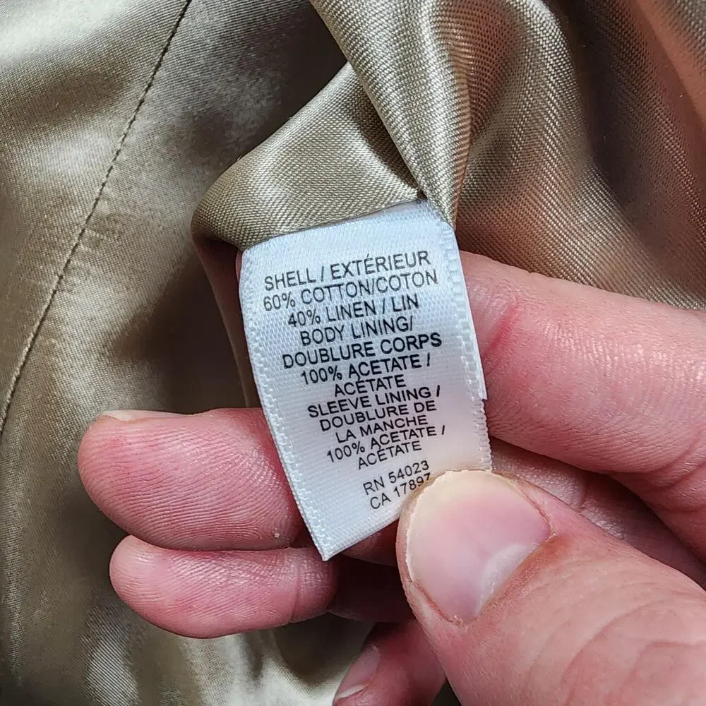 Banana Republic Blazer Mens 40S Beige Cotton Linen Sport Coat Jacket Made Turkey